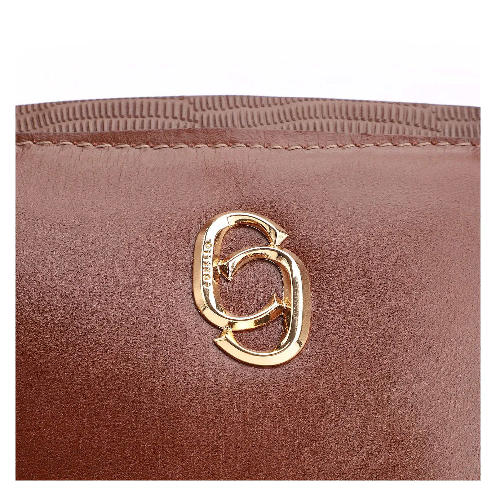 Bolsa De Ombro Couro Marrom/Couro Lezard Marrom
