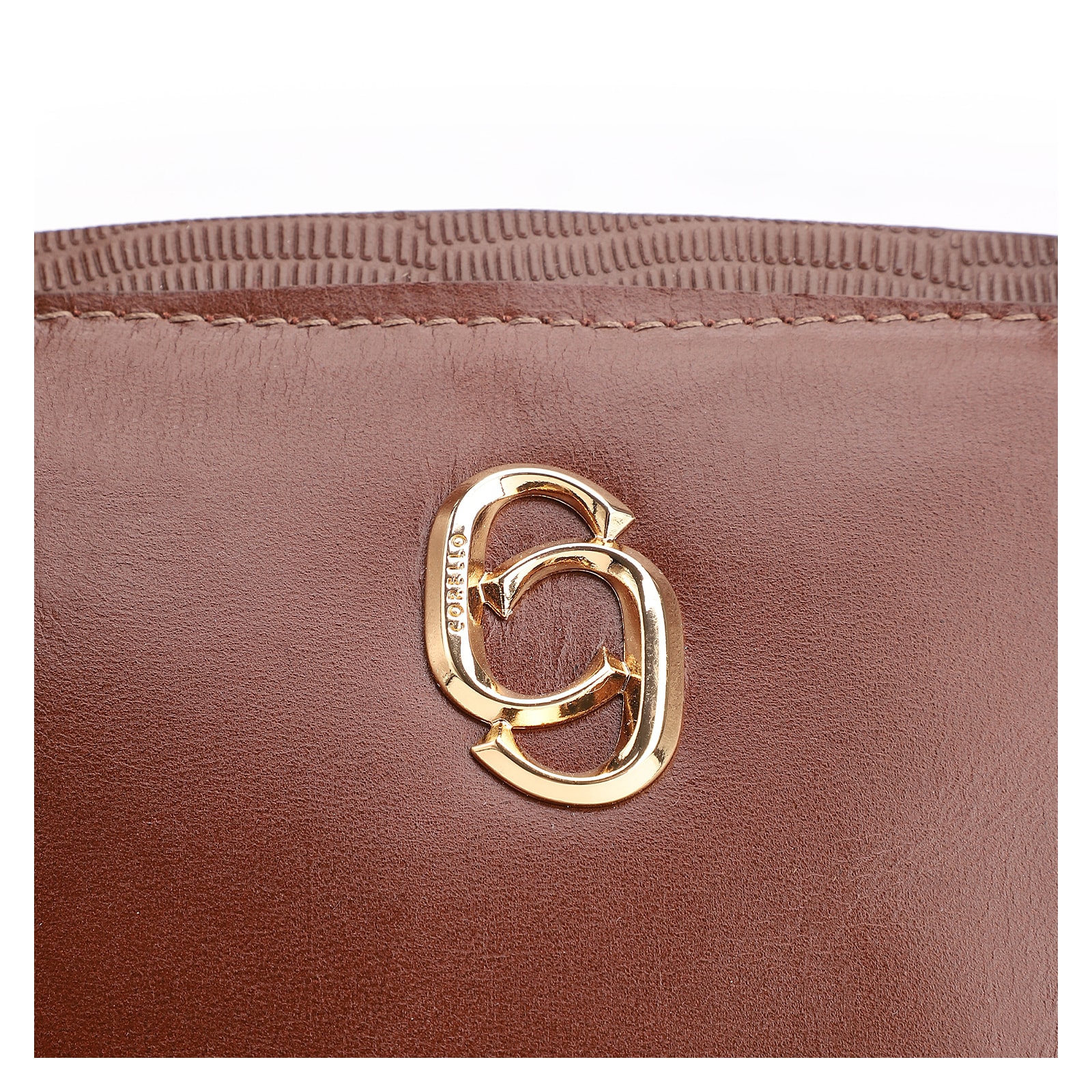 Bolsa De Ombro Couro Marrom/Couro Lezard Marrom
