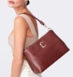 Bolsa De Ombro Couro Marrom Escuro - imagem 2
