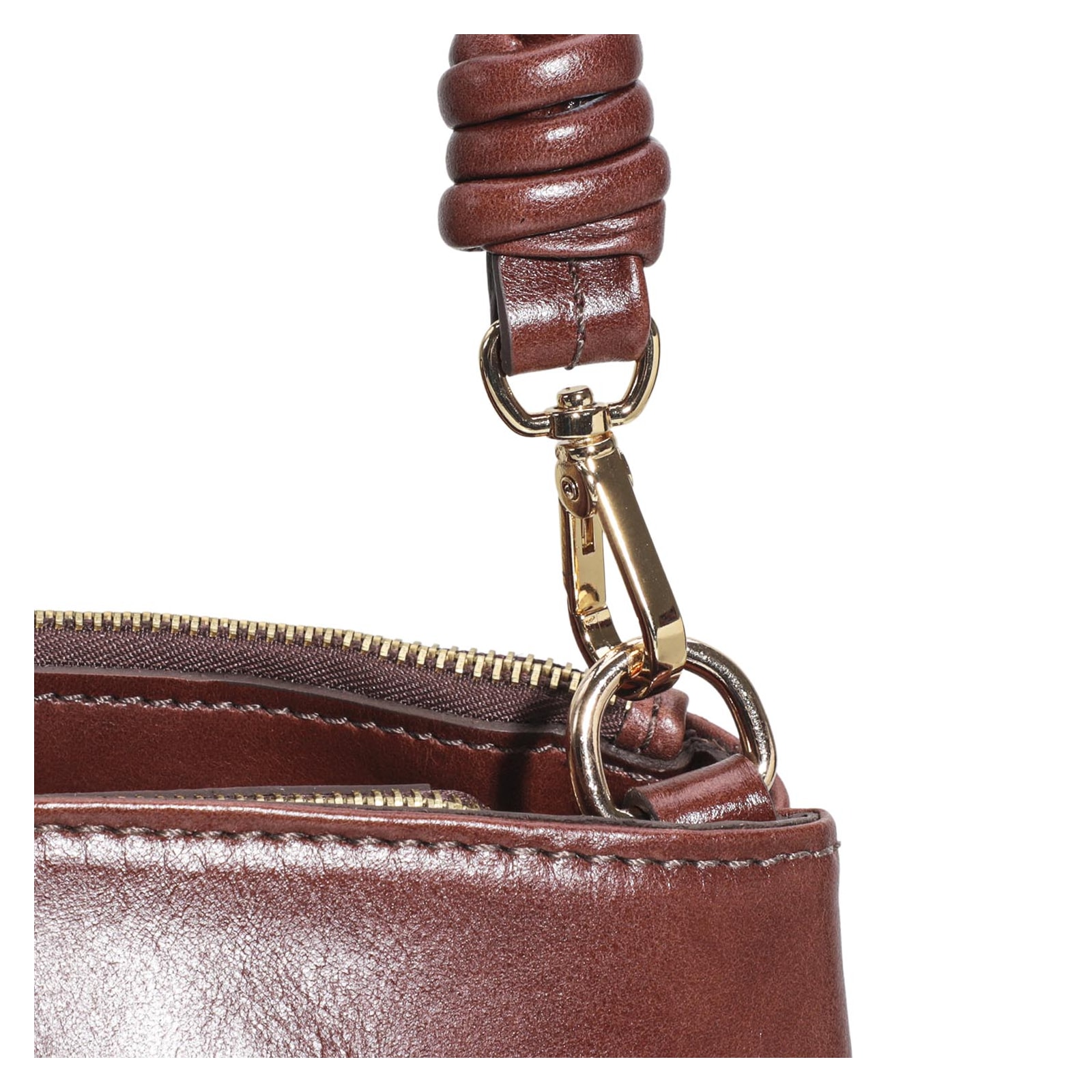 Bolsa De Ombro Couro Marrom Escuro