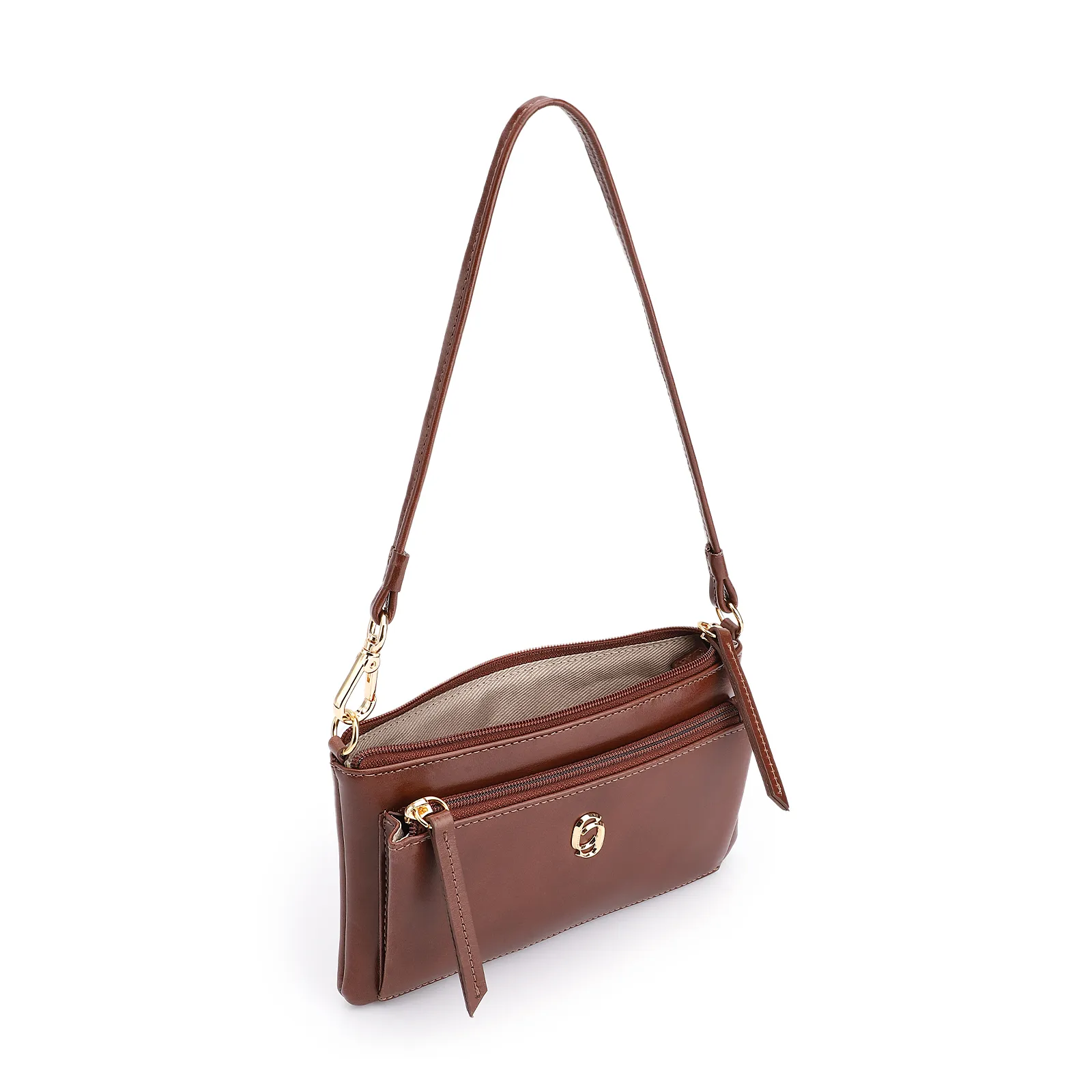 Bolsa De Ombro Couro Marrom Escuro