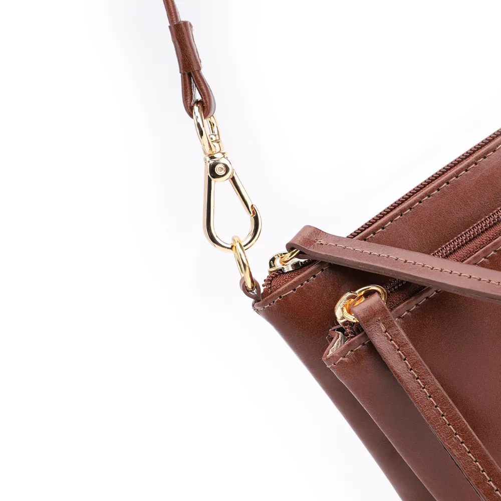 Bolsa De Ombro Couro Marrom Escuro - imagem 5