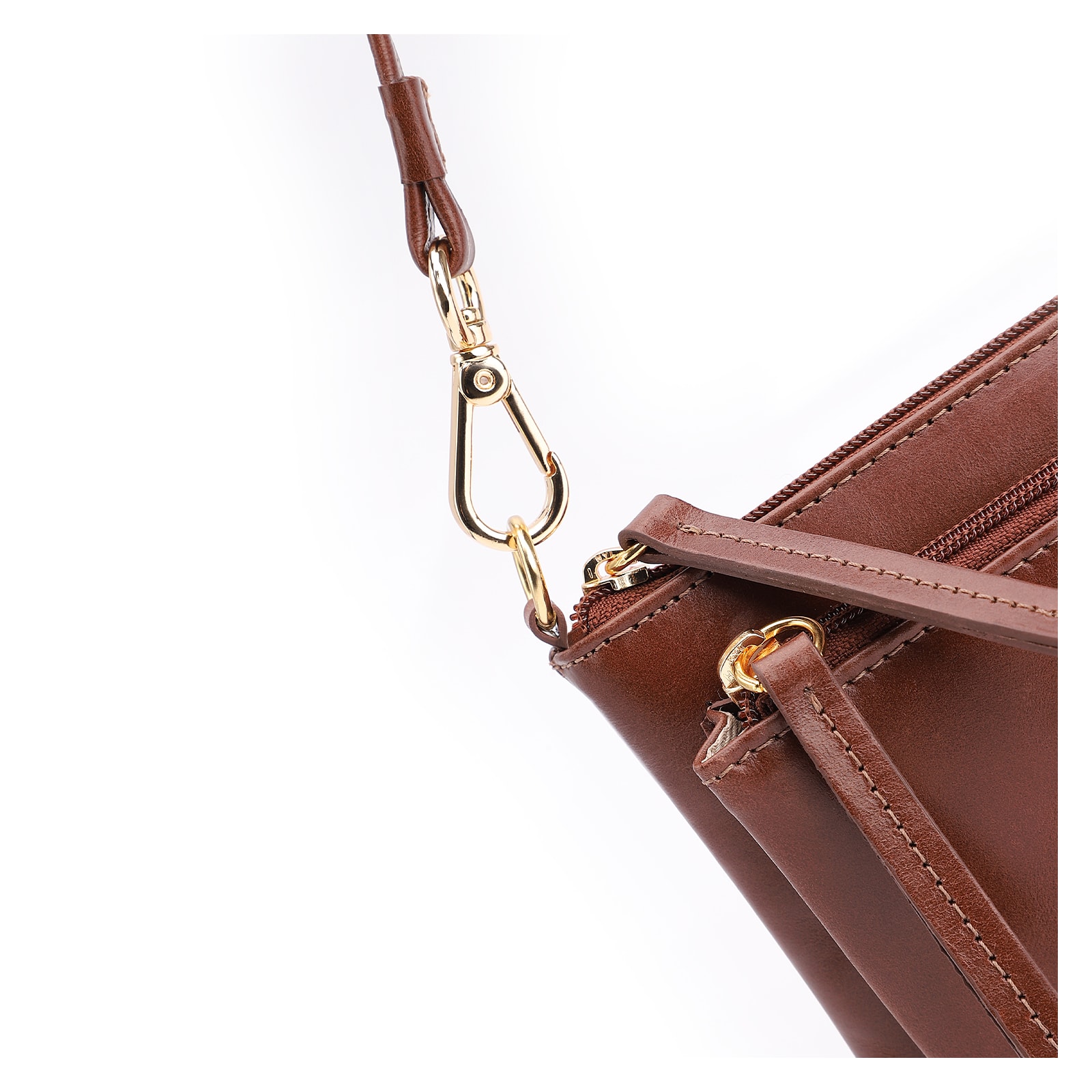 Bolsa De Ombro Couro Marrom Escuro