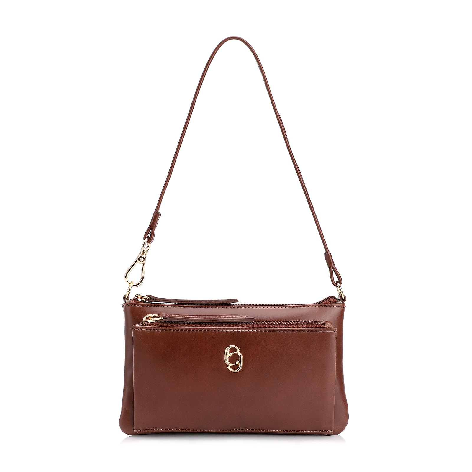 Bolsa De Ombro Couro Marrom Escuro
