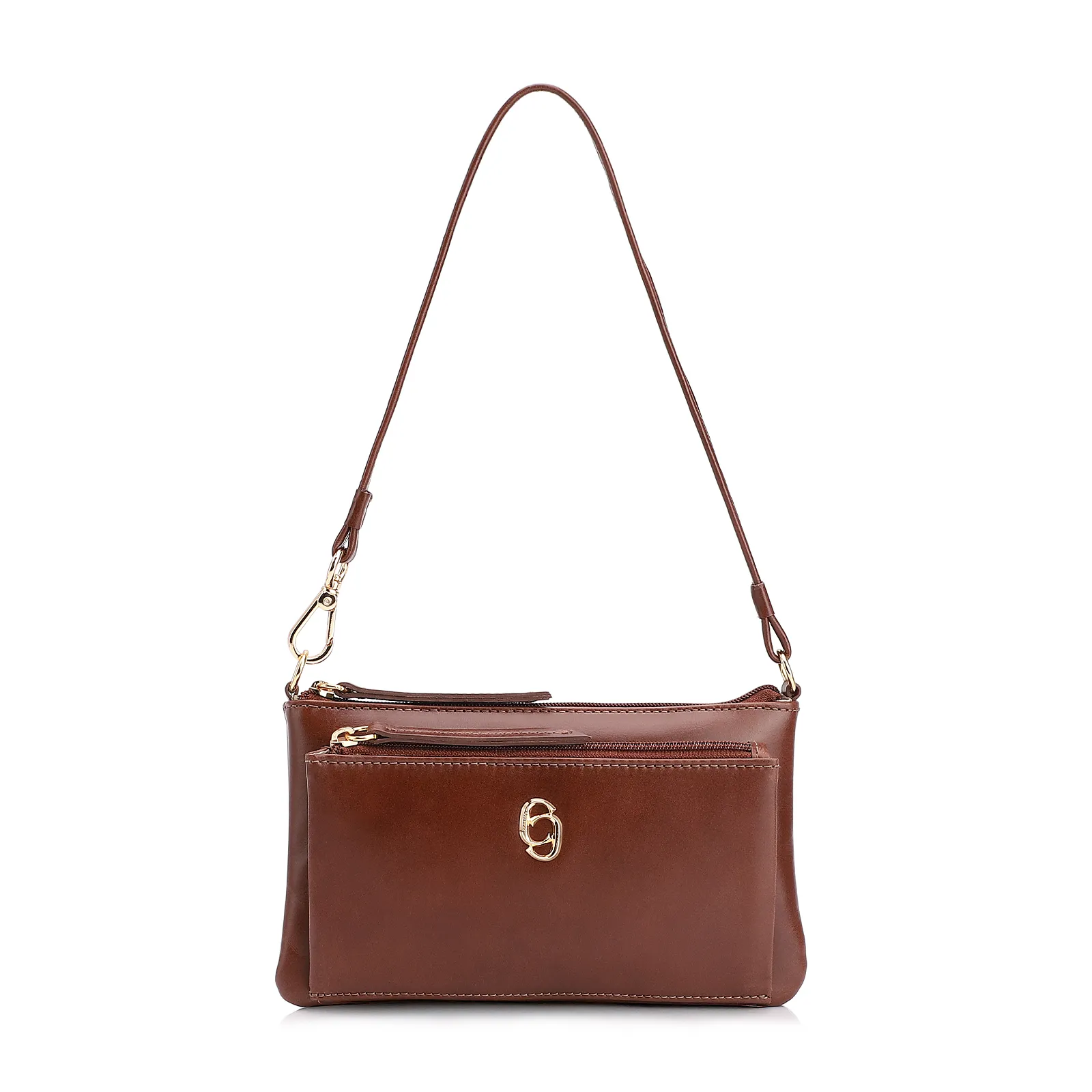Bolsa De Ombro Couro Marrom Escuro