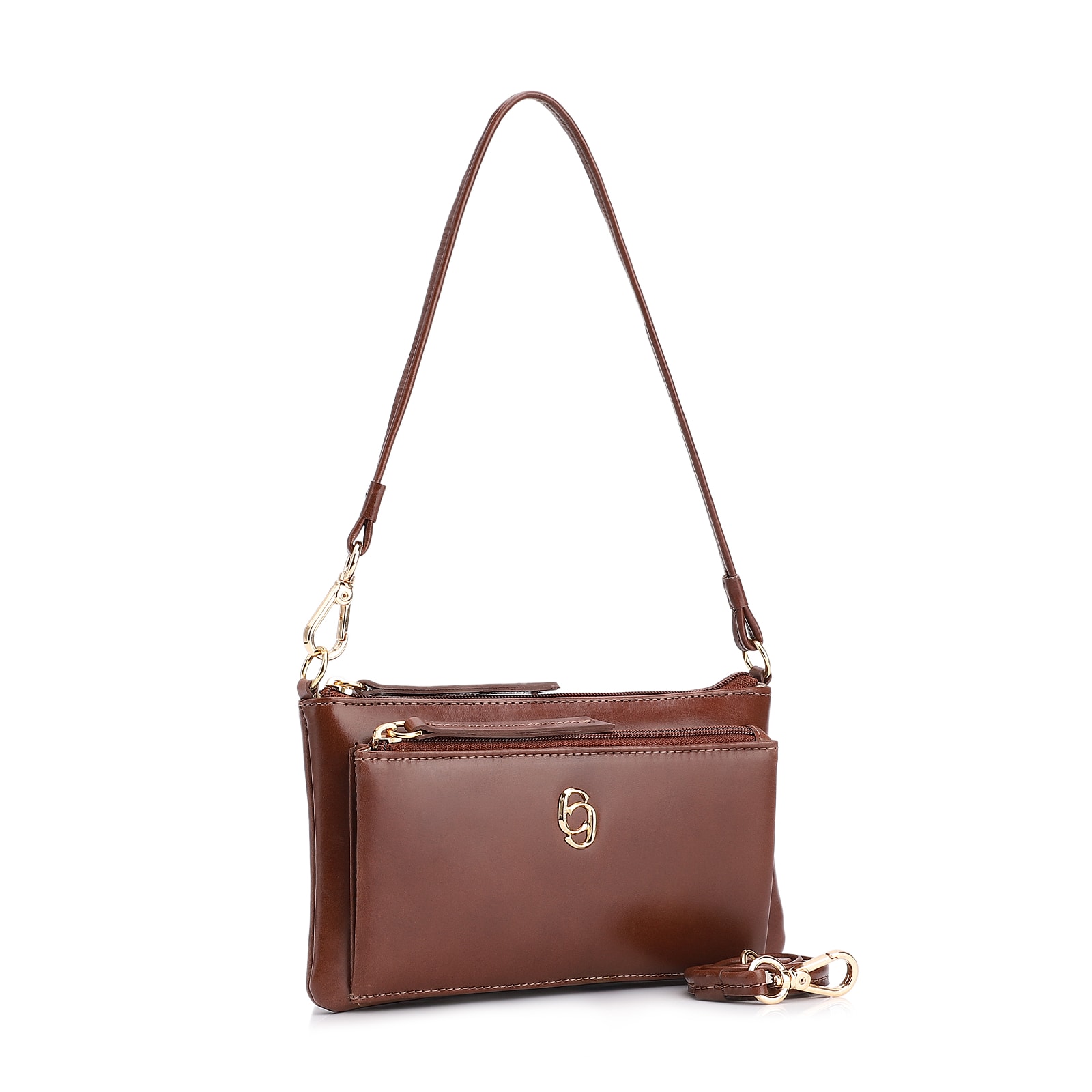 Bolsa De Ombro Couro Marrom Escuro