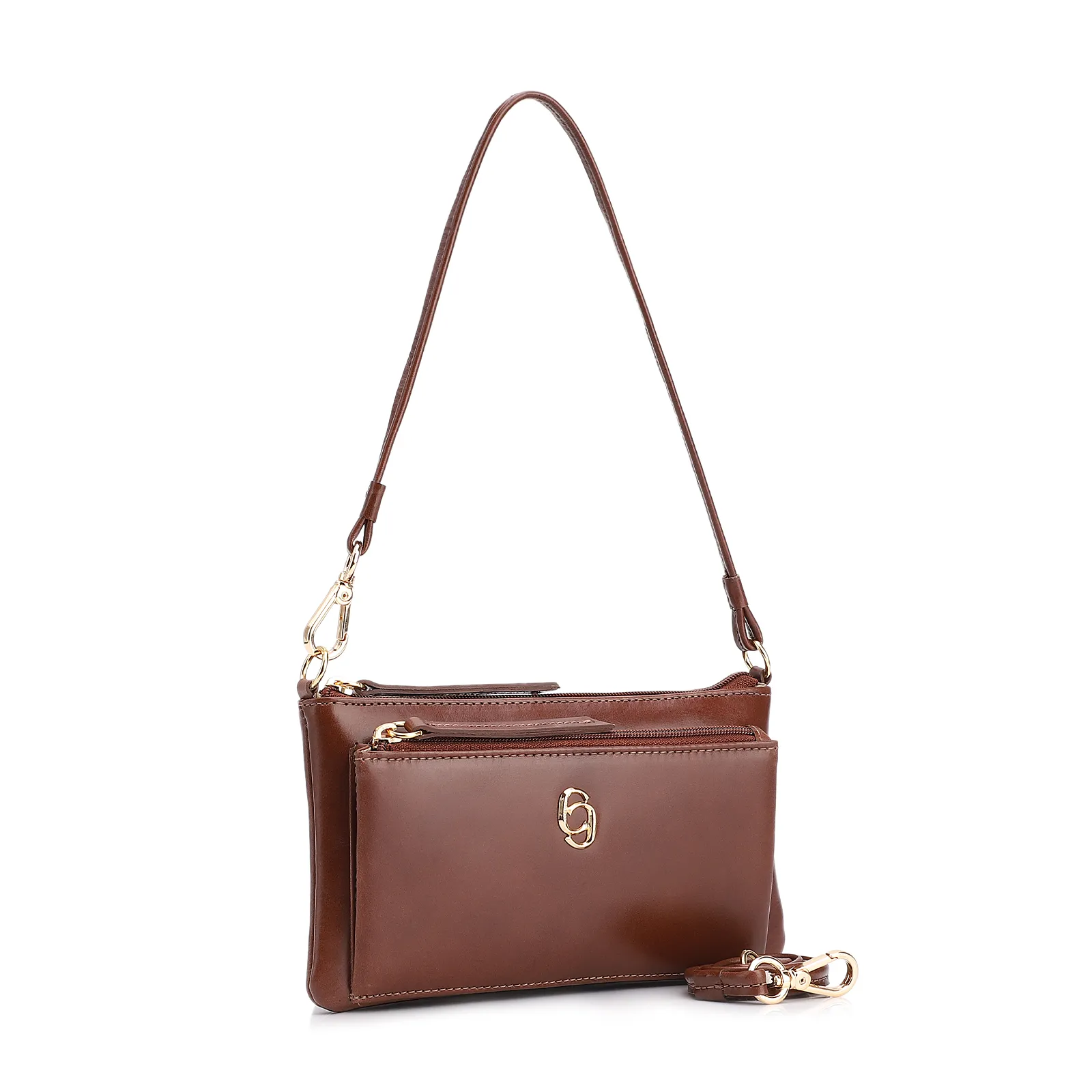 Bolsa De Ombro Couro Marrom Escuro
