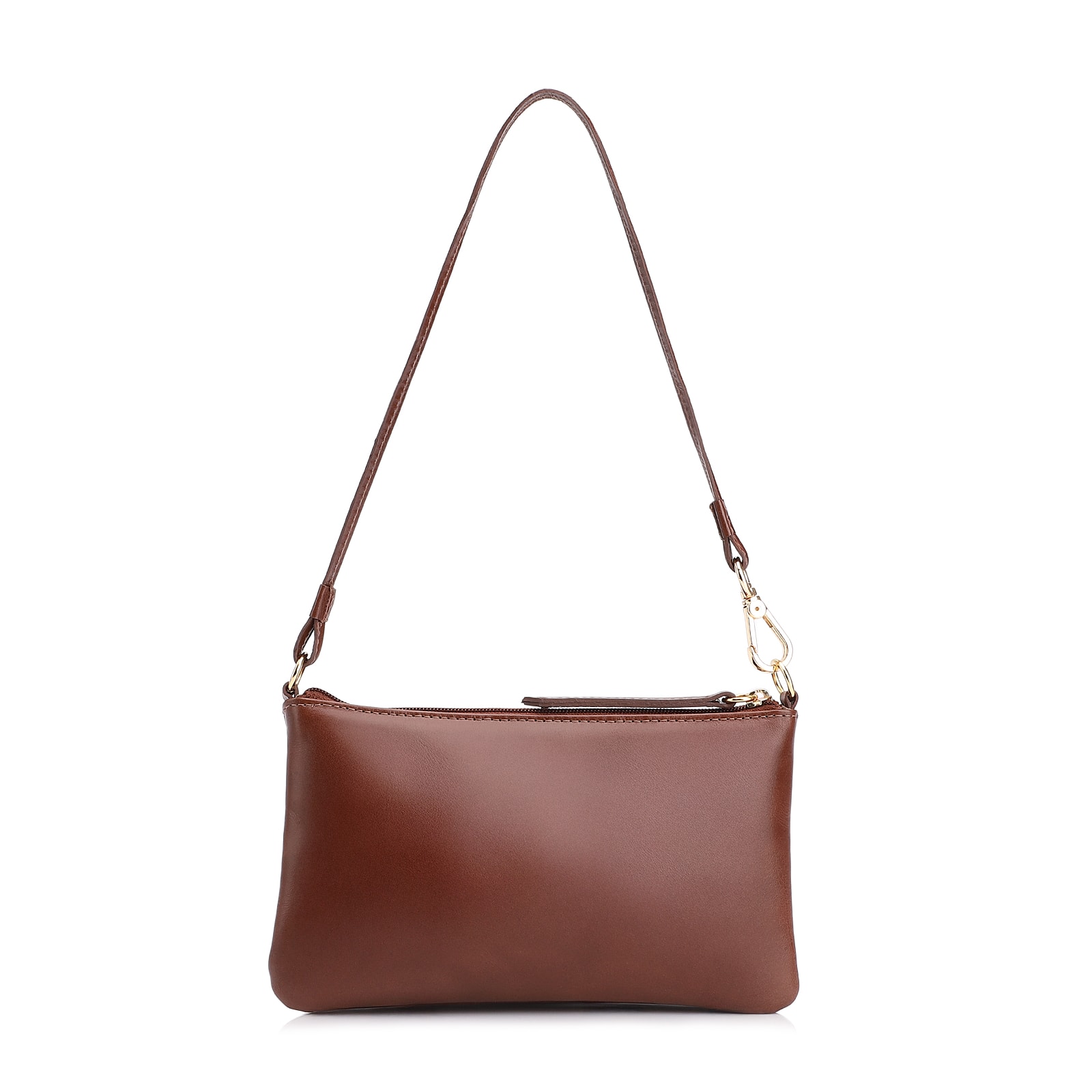 Bolsa De Ombro Couro Marrom Escuro