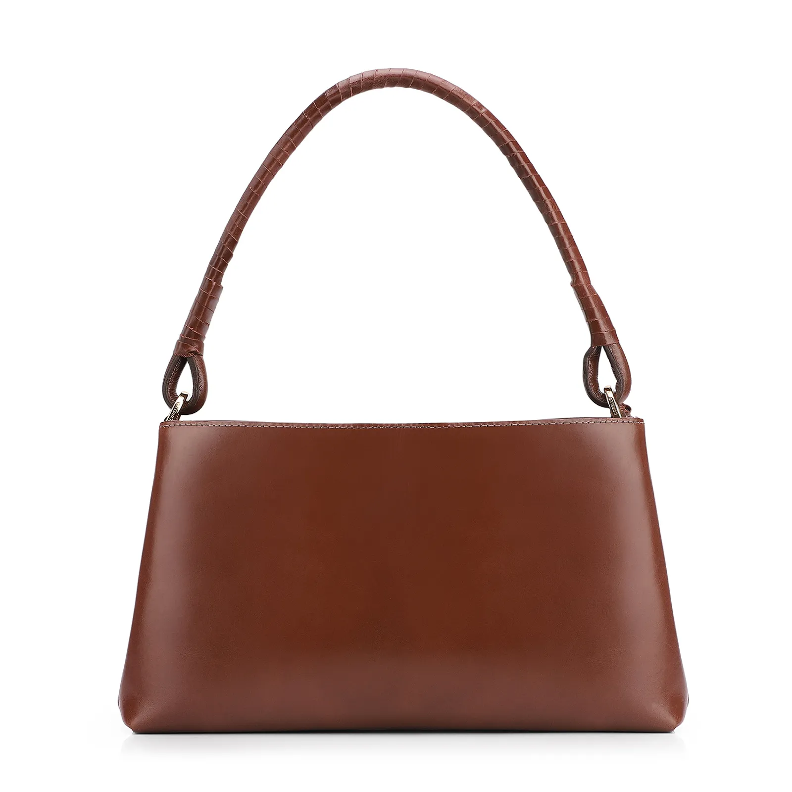 Bolsa De Ombro Couro Marrom Escuro