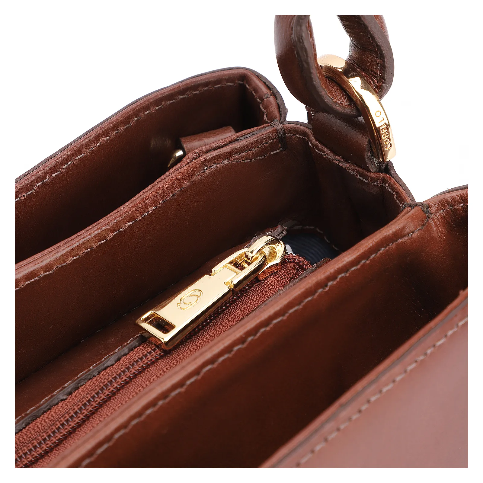 Bolsa De Ombro Couro Marrom Escuro