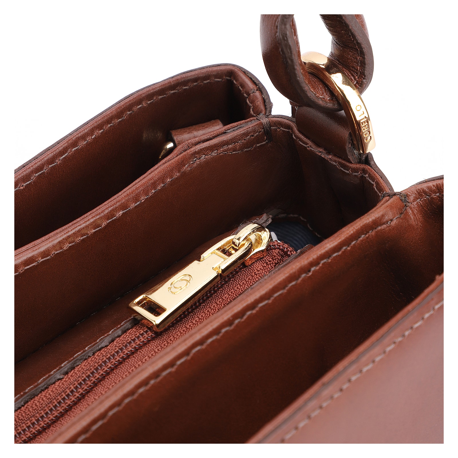 Bolsa De Ombro Couro Marrom Escuro