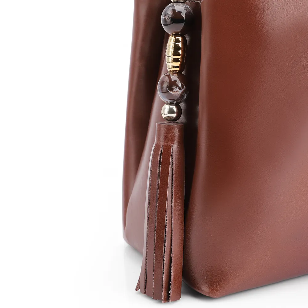 Bolsa De Ombro Couro Marrom Escuro - imagem 7