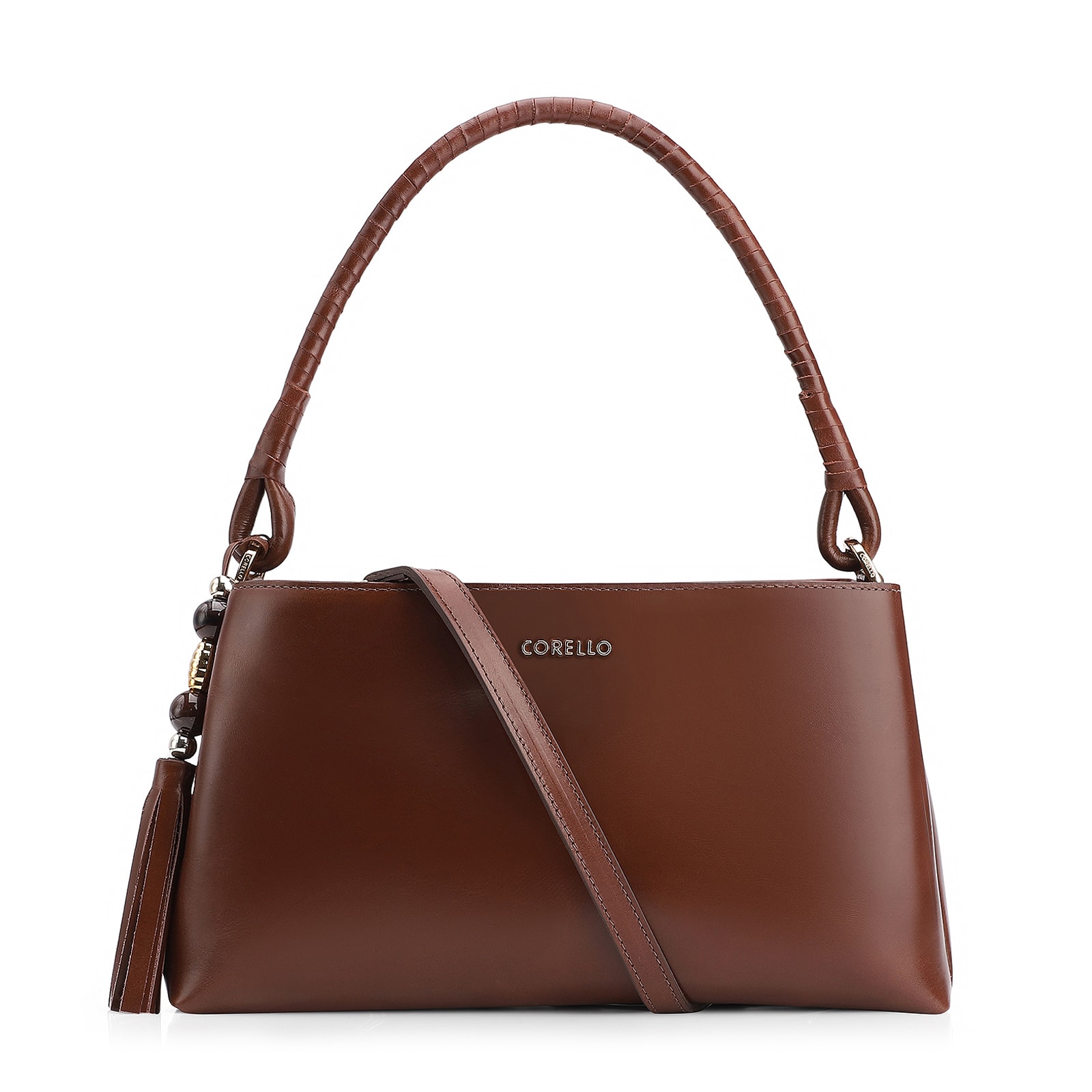 Bolsa De Ombro Couro Marrom Escuro