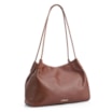 Bolsa De Ombro Couro Marrom Escuro /Couro Nobuck Marrom Escuro - imagem 3