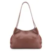 Bolsa De Ombro Couro Marrom Escuro /Couro Nobuck Marrom Escuro - imagem 4
