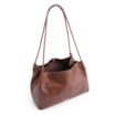 Bolsa De Ombro Couro Marrom Escuro /Couro Nobuck Marrom Escuro - imagem 5