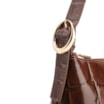  Bolsa De Ombro Couro Maxi Croco Marrom - imagem 8