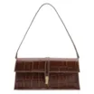 Bolsa De Ombro Couro Maxi Croco Marrom - imagem 1