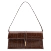 Bolsa De Ombro Couro Maxi Croco Marrom - imagem 1