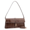 Bolsa De Ombro Couro Maxi Croco Marrom - imagem 3