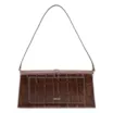 Bolsa De Ombro Couro Maxi Croco Marrom - imagem 4