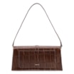 Bolsa De Ombro Couro Maxi Croco Marrom - imagem 4