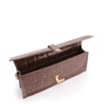 Bolsa De Ombro Couro Maxi Croco Marrom - imagem 5