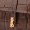 Bolsa De Ombro Couro Maxi Croco Marrom - imagem 6