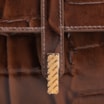 Bolsa De Ombro Couro Maxi Croco Marrom - imagem 8