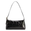  Bolsa De Ombro Couro Maxi Croco Preto - imagem 1
