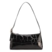  Bolsa De Ombro Couro Maxi Croco Preto - imagem 1
