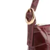  Bolsa De Ombro Couro Maxi Croco Vinho - imagem 8