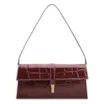 Bolsa De Ombro Couro Maxi Croco Vinho - imagem 1