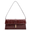 Bolsa De Ombro Couro Maxi Croco Vinho - imagem 1