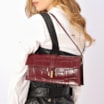 Bolsa De Ombro Couro Maxi Croco Vinho - imagem 2