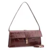 Bolsa De Ombro Couro Maxi Croco Vinho - imagem 3