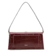 Bolsa De Ombro Couro Maxi Croco Vinho - imagem 4