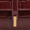 Bolsa De Ombro Couro Maxi Croco Vinho - imagem 8