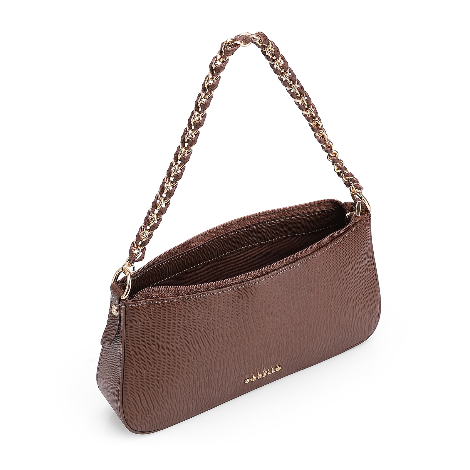 Bolsa De Ombro Couro New Lezard Marrom