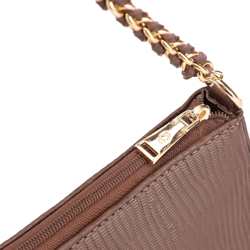 Bolsa De Ombro Couro New Lezard Marrom - imagem 5