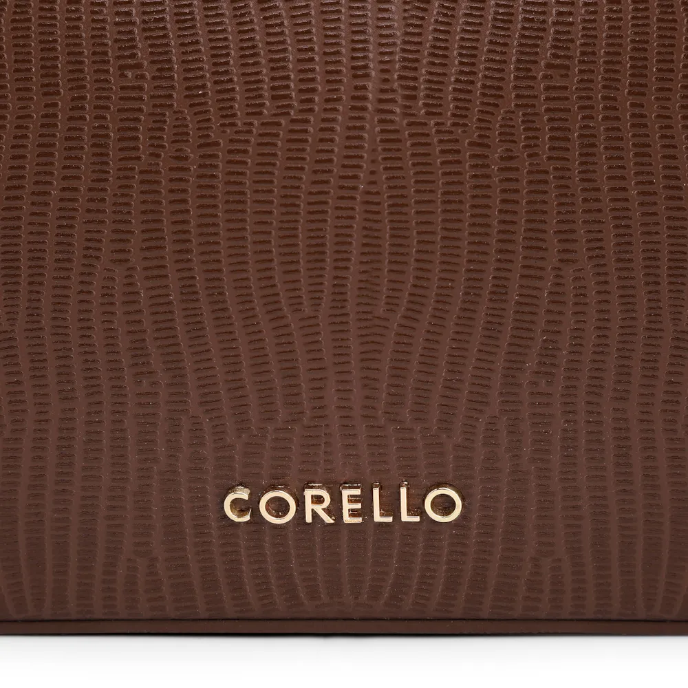 Bolsa De Ombro Couro New Lezard Marrom - imagem 6