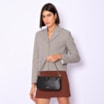 Bolsa De Ombro Couro New Lezard Preto - imagem 2