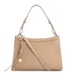 Bolsa De Ombro Couro Nobuck Croco/Couro Bege - imagem 1