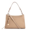 Bolsa De Ombro Couro Nobuck Croco/Couro Bege - imagem 1