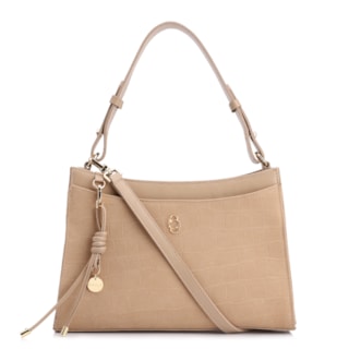 Couro Nobuck Croco/Couro Bege