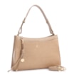 Bolsa De Ombro Couro Nobuck Croco/Couro Bege - imagem 3