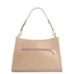 Bolsa De Ombro Couro Nobuck Croco/Couro Bege - imagem 4