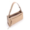 Bolsa De Ombro Couro Nobuck Croco/Couro Bege - imagem 5