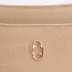 Bolsa De Ombro Couro Nobuck Croco/Couro Bege - imagem 7