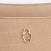 Bolsa De Ombro Couro Nobuck Croco/Couro Bege - imagem 7